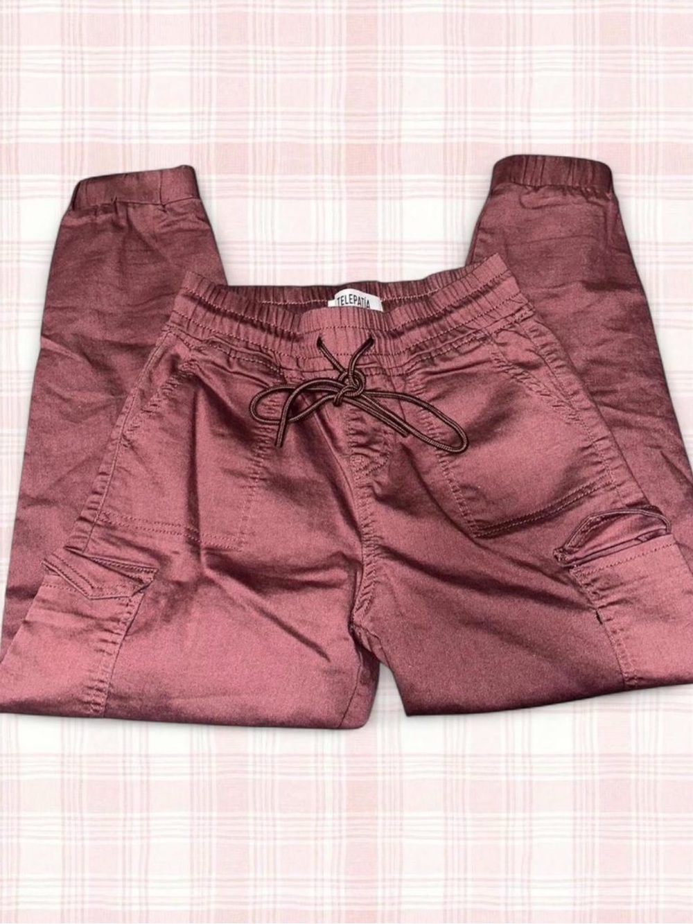 Telepatía Women’s Maroon Jogger Cargo Pants